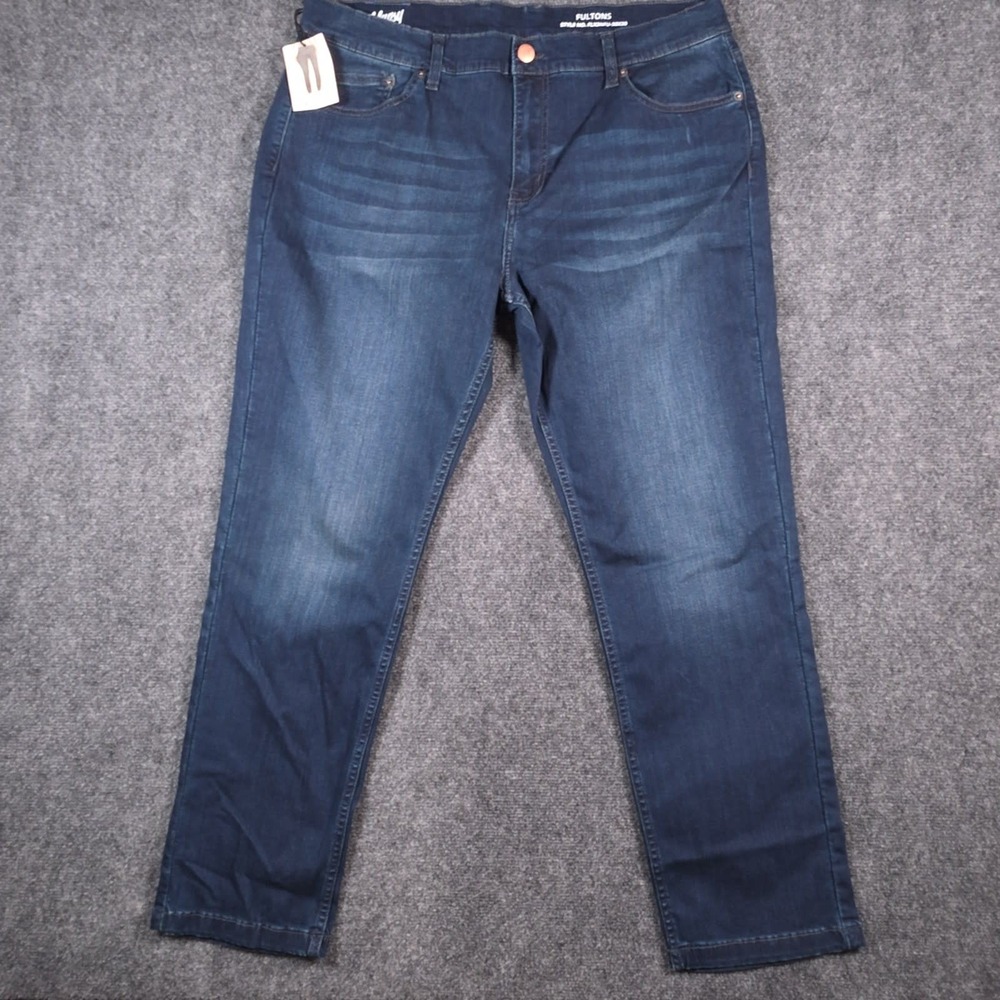 NWT Mugsy Jeans Fultons Jeans Mens 36x29* Blue Stretch Mid Rise Slim READ